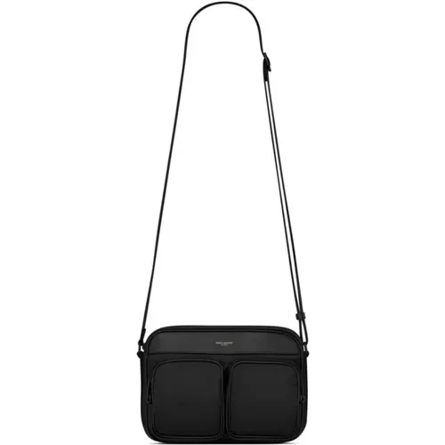 Cross Body Bags, male, , Size: ONE SIZE Leather Shoulder Bag - Saint Laurent - Modalova