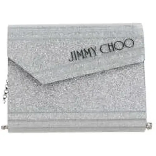 Glitter Silver Acrylic Clutch with Chain , female, Sizes: ONE SIZE - Jimmy Choo - Modalova