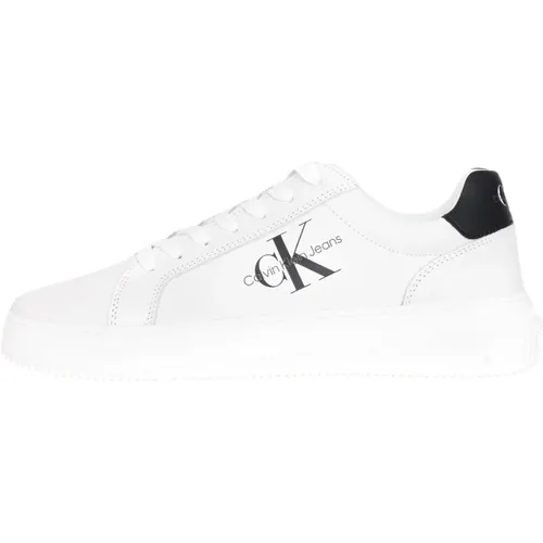Klassische Cupsole Weiße Ledersneakers - Calvin Klein Jeans - Modalova