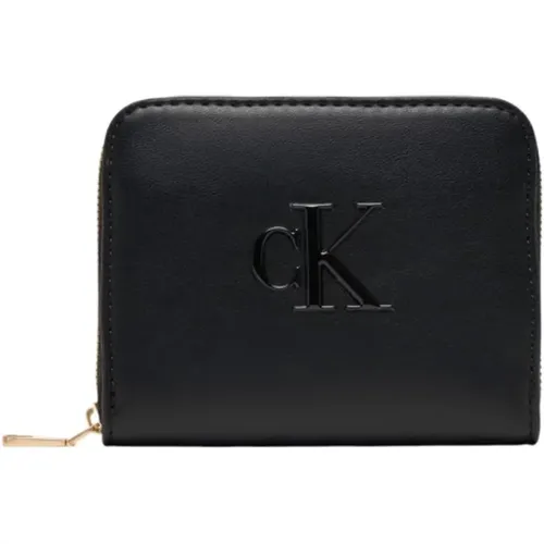 Wallets & Cardholders, female, , Size: ONE SIZE Faux Leather Zip Wallet with Compartments - Calvin Klein - Modalova
