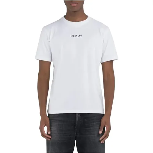 Herren Logo T-Shirt , Herren, Größe: XL - Replay - Modalova