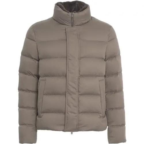 Down Jackets, male, , Size: L High-Neck Quilted Puffer Jacket - Herno - Modalova