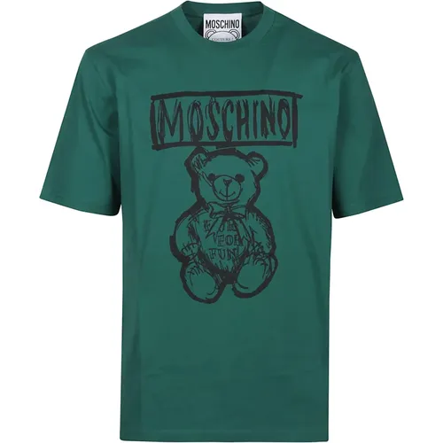 T-Shirts, male, , Size: XL Cute Bear Print Tee - Moschino - Modalova