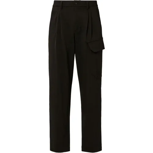 Straight Trousers, male, , Size: XL Wool Gabardine Loose Cargo Pants - C.P. Company - Modalova