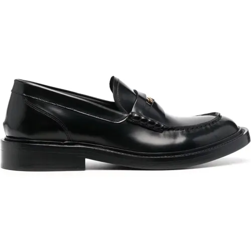 Schwarze flache Schuhe , Herren, Größe: 40 EU - Versace - Modalova