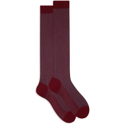 Burgundy Plated Cotton Socks , Herren, Größe: M - Gallo - Modalova