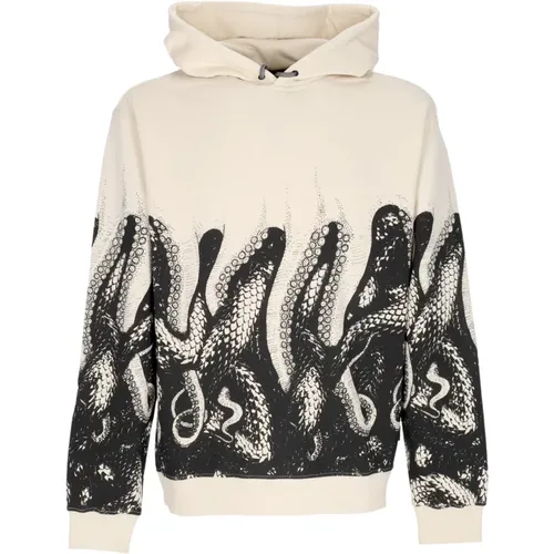 Snakes Lightweight Hoodie Dusty White , male, Sizes: M, S, XL - Octopus - Modalova