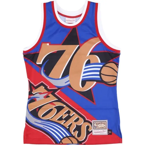 Sportswear, male, , Size: M NBA Big Face Tank Top Blue - Mitchell & Ness - Modalova