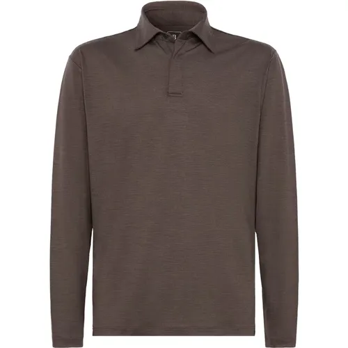 Tencel Wool Polo Shirt , Herren, Größe: M - Boggi Milano - Modalova