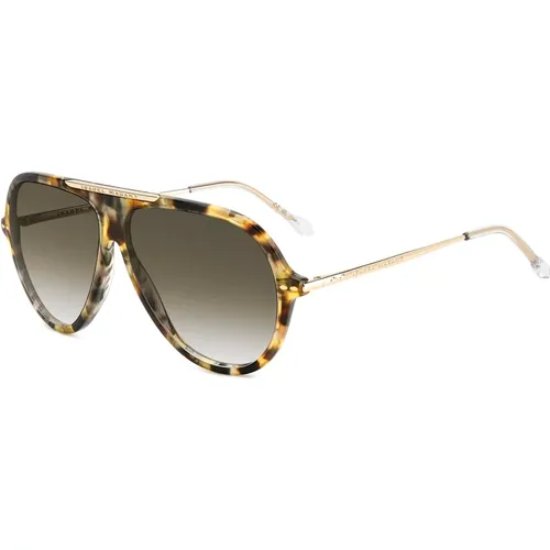 Sunglasses, female, , Size: 60 MM Havana Gold Green Shaded Sunglasses - Isabel marant - Modalova