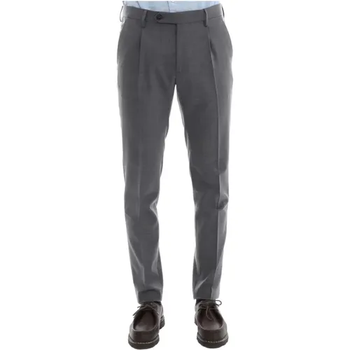 Suit Trousers, male, , Size: M Grey Cotton Pants Bn7000X - Berwich - Modalova