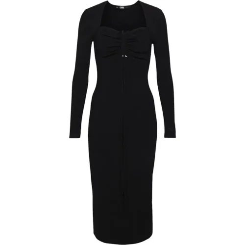 Langarm Cut Out Kleid , Damen, Größe: S - Karl Lagerfeld - Modalova