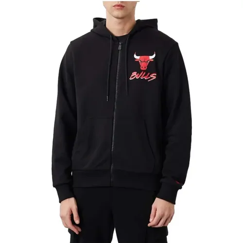 Zip-throughs, male, , Size: XL NBA Chicago Bulls Script Logo FZ Hoodie - new era - Modalova