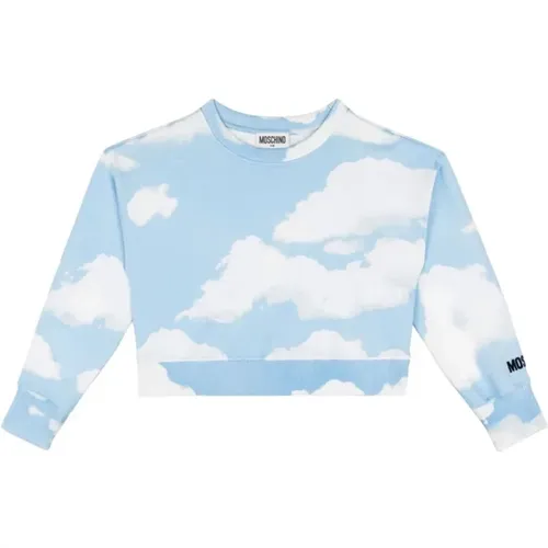 Wolken Fantasie Kurzer Sweatshirt - Moschino - Modalova