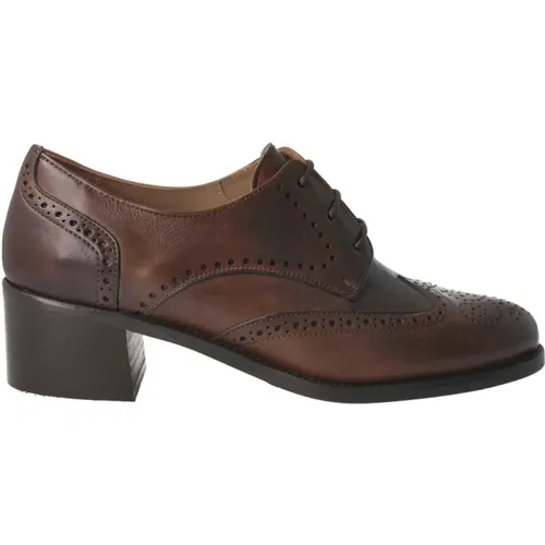 Braune Leder Damen Oxford Schuhe , Damen, Größe: 36 EU - CALCE - Modalova