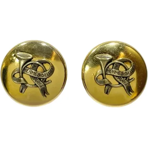 Pre-owned Jewellery, female, , Size: ONE SIZE Pre-owned Fabric earrings - Hermès Vintage - Modalova