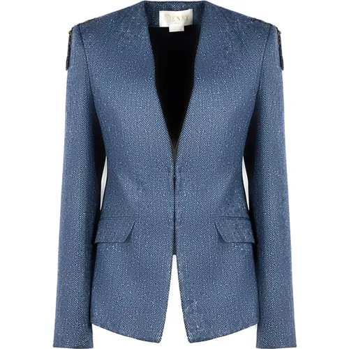 Blazers, female, , Size: M Wool Blend Blazer - Genny - Modalova
