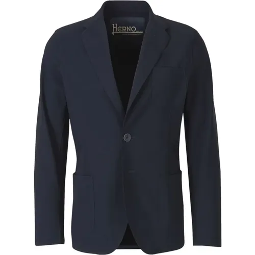 Formal Blazers, male, , Size: S Navy Soft S Jacket for Men - Herno - Modalova