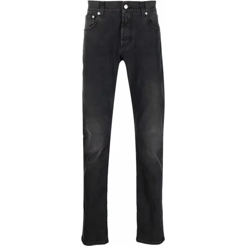 Schwarze Slim-Fit Stretch Denim Jeans , Herren, Größe: L - alexander mcqueen - Modalova