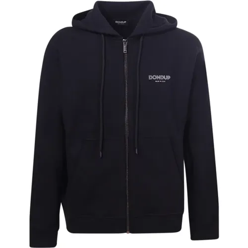 Zip-throughs, male, , Size: L Hoodie with Zip and Logo - Dondup - Modalova