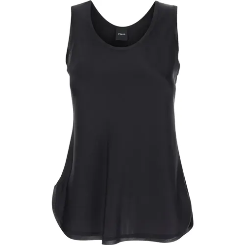 Schwarzes Crewneck Tank Top , Damen, Größe: M - Plain Units - Modalova