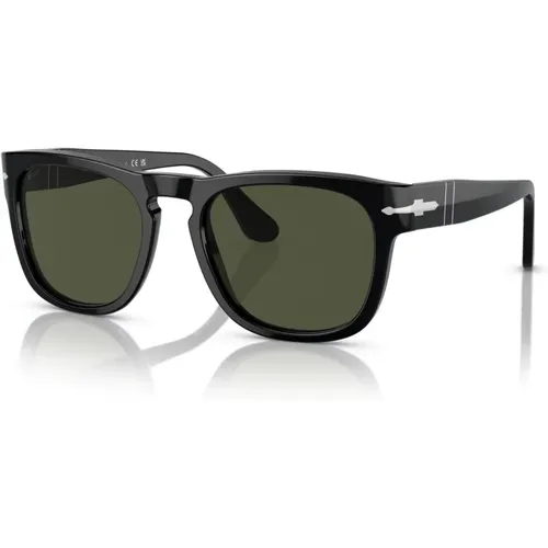 Schwarz/Grüne Sonnenbrille , unisex, Größe: 51 MM - Persol - Modalova