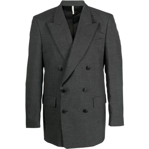 Antracite Double-Breasted Blazer , male, Sizes: S, L - Sunflower - Modalova