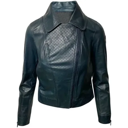 Pre-owned Jackets, female, , Size: 2XS Leather Motor Jacket - Excellent Condition - Chanel Vintage - Modalova