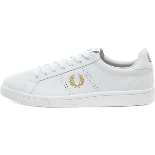 Sneakers, male, , Size: 9 US Perforated Leather Tennis Shoes - Fred Perry - Modalova