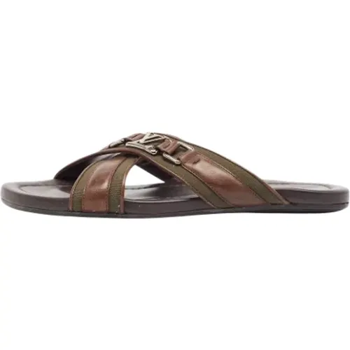 Pre-owned Flats, male, , Size: 9 1/2 US Pre-owned Canvas flats - Louis Vuitton Vintage - Modalova