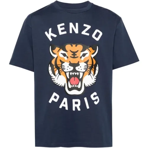 Midnight Tiger Logo T-Shirt , Herren, Größe: L - Kenzo - Modalova
