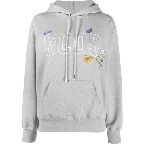 Hoodies, female, , Size: M Embroidered Logo Regular Hoodie - Gcds - Modalova