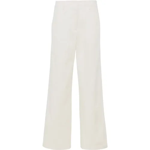 High-waisted straight leg cotton pants , female, Sizes: L, XS, S - Forte Forte - Modalova