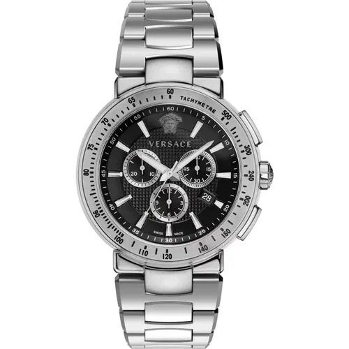 Watches, male, , Size: ONE SIZE Mystique Sport Chronograph Stainless Steel Bracelet - Versace - Modalova