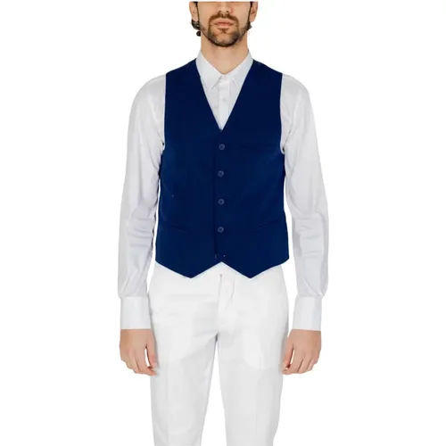 Hellblaue Gilet mit Knöpfen , Herren, Größe: M - Only & Sons - Modalova