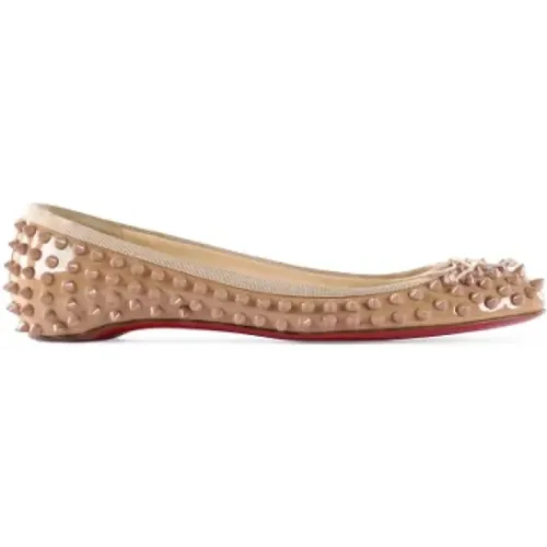 Pre-owned Flats, female, , Size: 8 1/2 US Pre-owned Leather flats - Christian Louboutin Pre-owned - Modalova