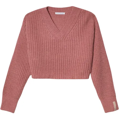 Sweater V-Neck Maglia Rosa , female, Sizes: M - Mar De Margaritas - Modalova