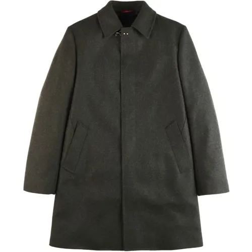 Single-Breasted Coats, male, , Size: M Wool-Cashmere Blend Coat - Fay - Modalova