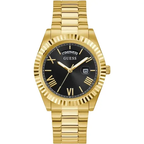 Watches, male, , Size: ONE SIZE Connoisseur Gold Stainless Steel Watch - Guess - Modalova