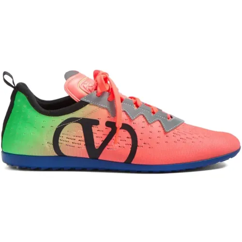 Sneakers, male, , Size: 10 US Fluorescent VLogo Low-Top Sneakers - Valentino Garavani - Modalova