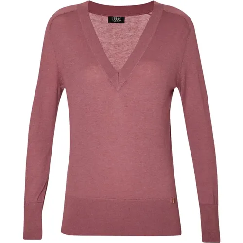 Cotton Cashmere Sweater , female, Sizes: XS, S, L, M - Liu Jo - Modalova