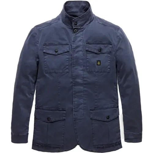 Weiche Baumwoll-Atmungsaktive Jacke mit Vier Taschen , Herren, Größe: L - RefrigiWear - Modalova