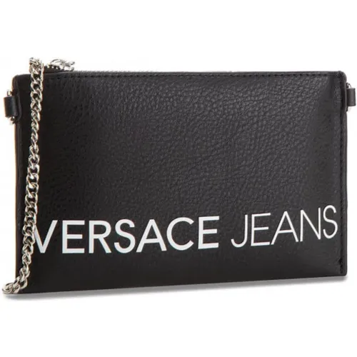 Schwarze und weiße Versace Jeans Clutch , Damen, Größe: ONE Size - Versace Jeans Couture - Modalova