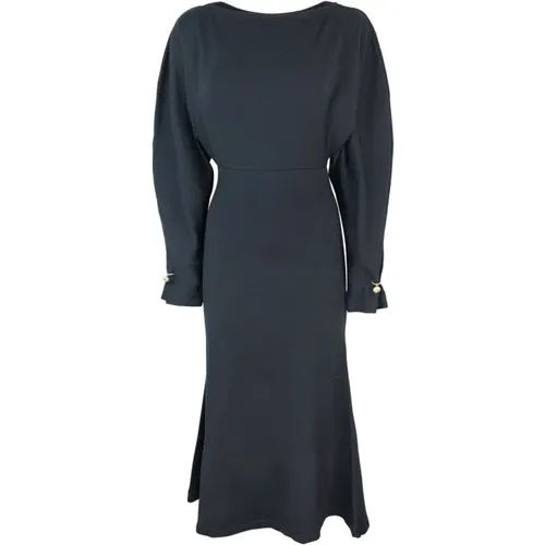 Boat Neck Dress with Jewel Charm , female, Sizes: L, M, S - Philosophy di Lorenzo Serafini - Modalova