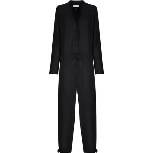 Wool and Angora V-Neck Jumpsuit , female, Sizes: XS, 2XS - Laneus - Modalova