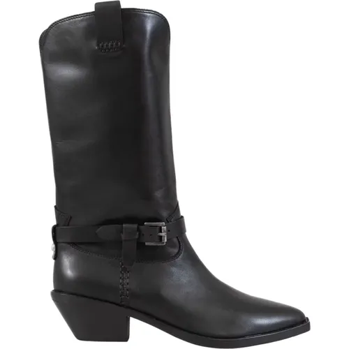 Leder Cowboy Stiefel , Damen, Größe: 38 EU - Ash - Modalova