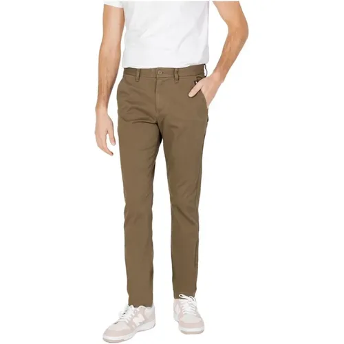 Chinos, male, , Size: W36 L32 Tapered Cotton Pants Collection for Men - Tommy Jeans - Modalova