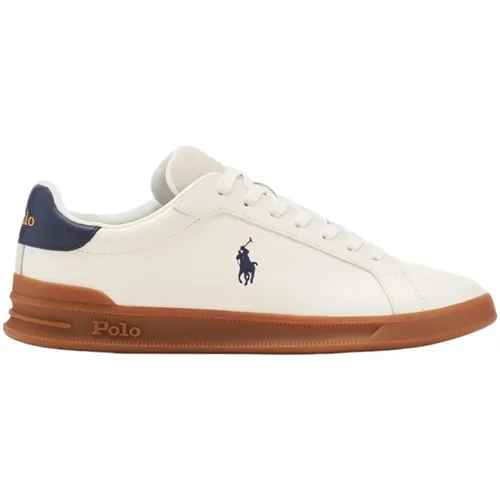 Weiße Lässige Ledersneakers , Herren, Größe: 43 EU - Polo Ralph Lauren - Modalova