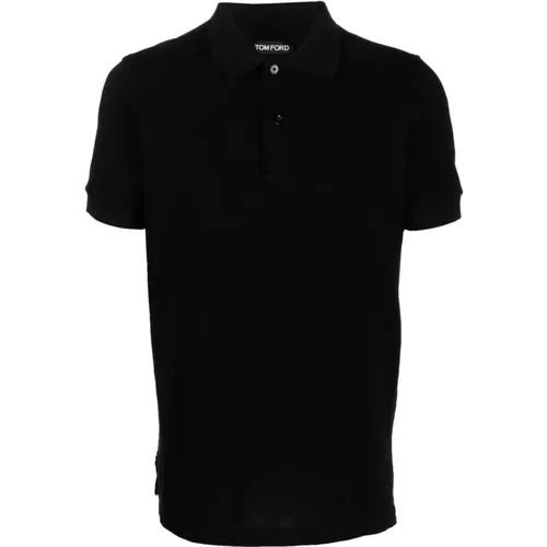 Polo Shirts, male, , Size: L Cotton Polo Shirt - Tom Ford - Modalova