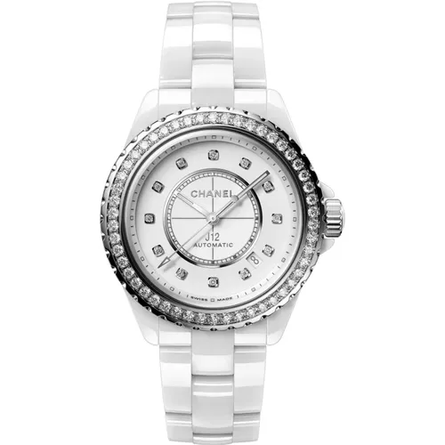 Watches, female, , Size: ONE SIZE J12 Diamond Bezel Watch - Chanel - Modalova